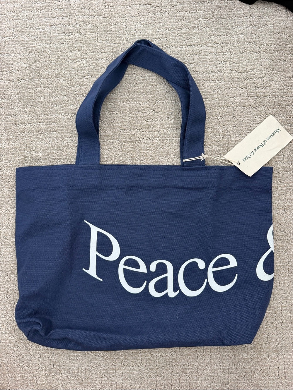 Museum of Peace & Quiet Canvas Tote Bag in Navy